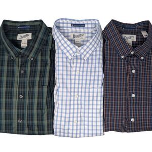 Lot of 3 Duluth Trading MagnaReady Plaid Long Sleeve Shirts Men's XL Tall